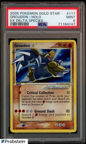 2005 Pokemon Gold Star Ex Delta Species #111 Groudon Holo PSA 9 MINT