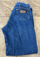 Wrangler Jeans Mens 35x32 Blue Denim Stretch Western Fit 34x31
