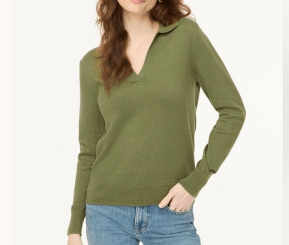 J.Crew NWT green collared sweater size Xs
