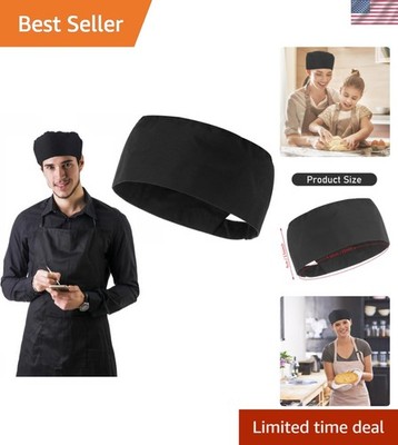 Breathable Black Chef Hat - Adjustable Mesh Cap for Culinary Professionals