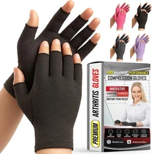 Fingerless Compression Gloves 1 Pair Arthritis Hand Pain Relief Support Therapy