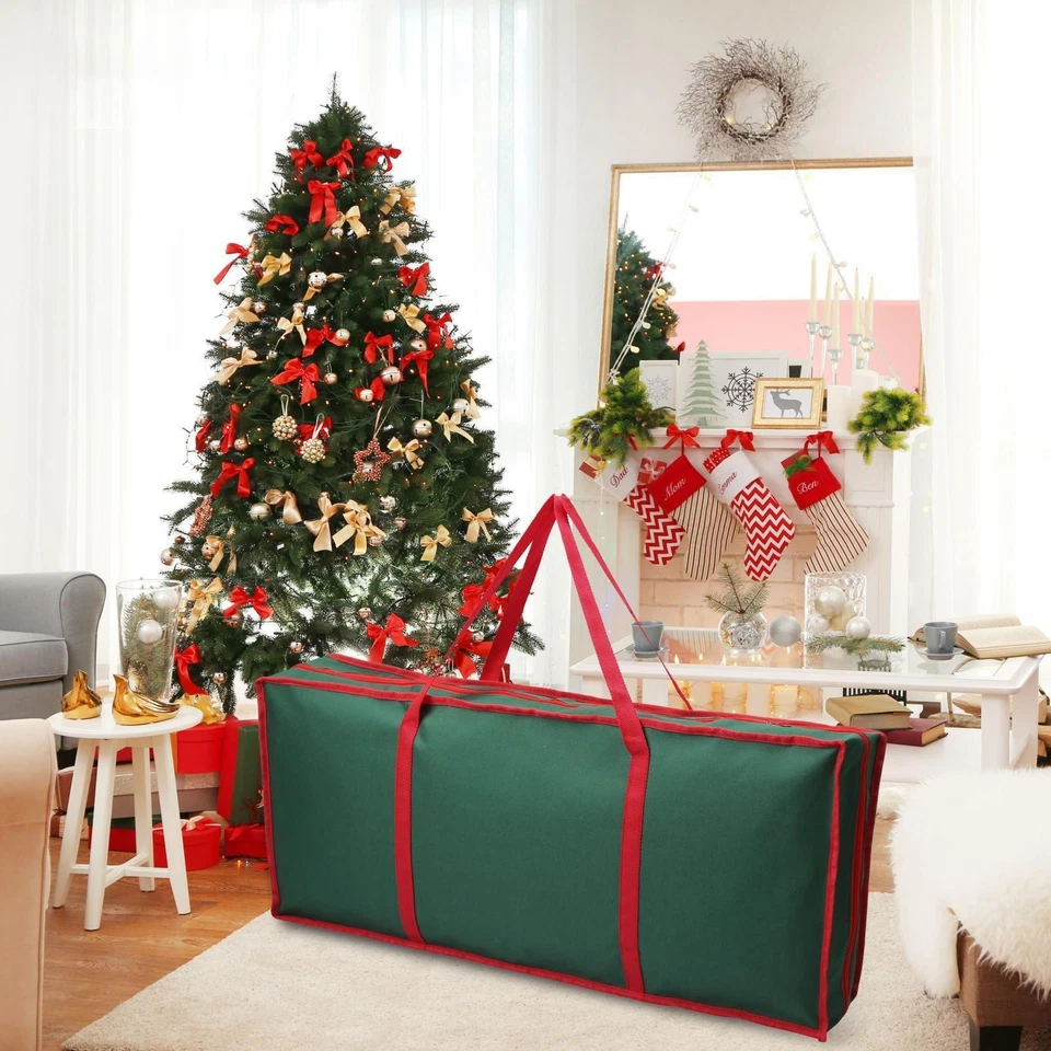 Christmas Decoration Storage Bag Xmas Gift Wrap Paper Organiser Large Zip Handle