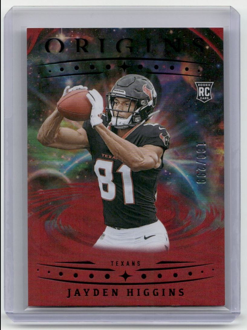 2025 Panini Origins Red Jayden Higgins Rookie 180/299 Houston Texans #132