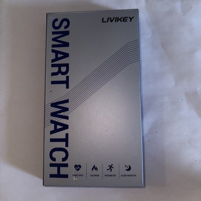 LIVIKEY Smart Watch Fitness Tracker with Heart Rate Monitor Pedometer Black