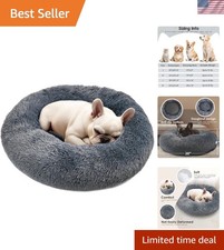 Eco-Friendly 20in Donut Bed for Dogs  Cats - Washable  Orthopedic Comfort