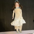 Girl Doll Brown Curly Hair White Lace Dress Outfit, Fabric, Removable Clothes — photo 2