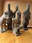 Asian Terracotta Warrior Army Qin Shi Huang Soldiers Figurines Statues Set of 4 — photo 1