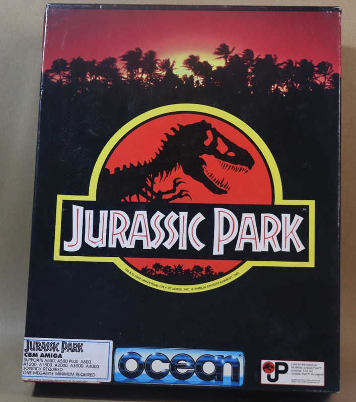Jurassic Park Commodore Amiga Big Box Ocean Software Boxed Complete Untested
