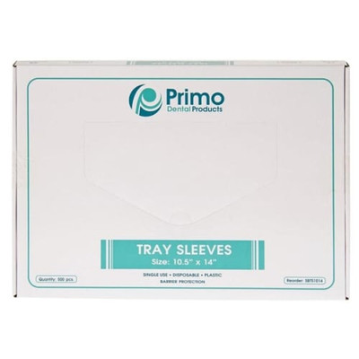 Primo 10.5'' x 14'' Size B Ritter Tray Sleeves, 500/Pk. Clear Plastic, Disposable