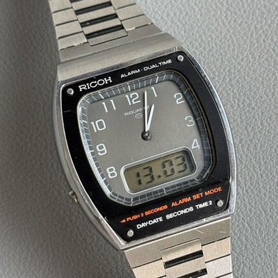 RICOH RIQUARTZ Ana-Digi Digital Watch 1981 Japan Made Vintage