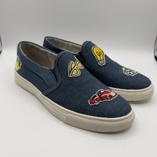 Vintage Havana Denim Patch Slip On Sneakers Women s Size 8 Blue Casual Shoes