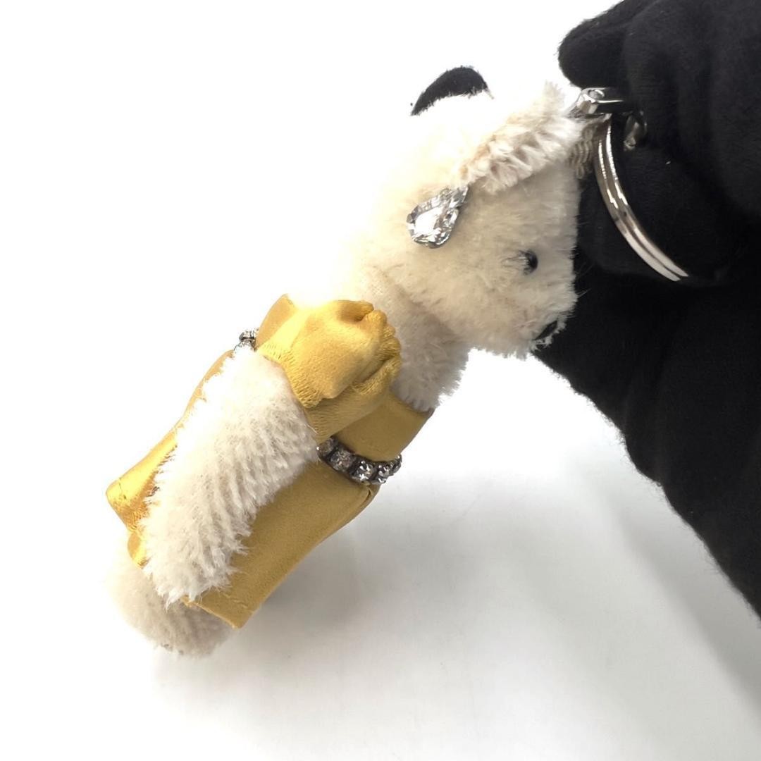 Prada Bear Charm Keychain Gold Dress with Box Used thumbnail 6