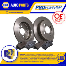 2x Solid Brake Discs and Pads fits MINI COOPER R56 1.6D Rear 06 to 13 259mm Set