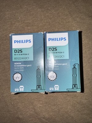 Philips X-TremeVision Plus D2S HID Xenon Headlight Bulbs 85122XV2C1 4800K 2-Pack