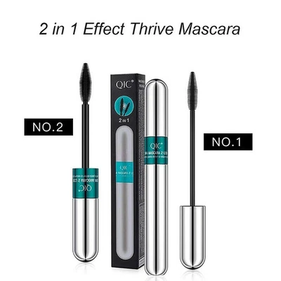 BRANDED Vibely 4D 2-in-1 Mascara Waterproof Volume Length Curl Lash Smudge-Proof Uk