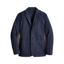 NWT-40-J. Crew Garment-dyed cotton-linen chino suit jacket - Navy