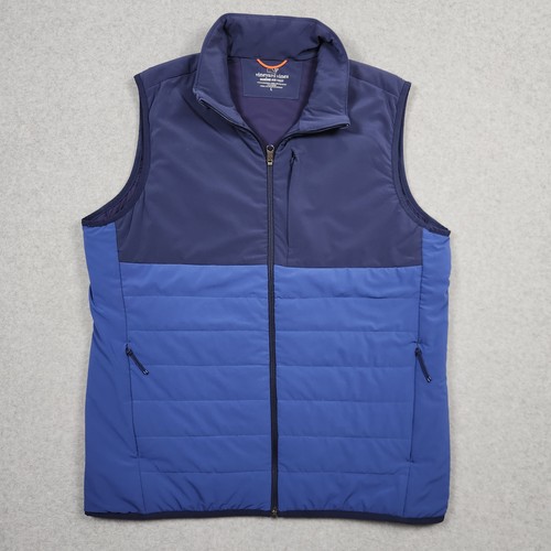 Vineyard Vines Vest Mens Large Blue Marine Air Full Zip Stretch Primaloft