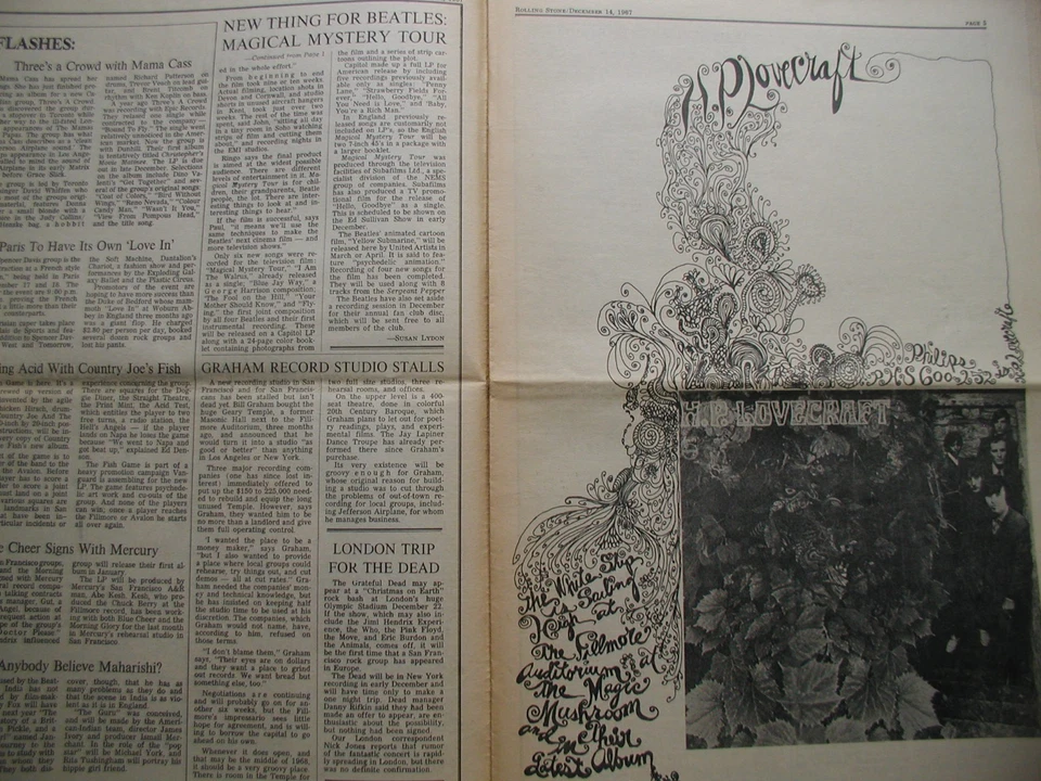 Rolling Stone. Vol. 1. No. 3. December 14, 1967. Beatles, Bob Dylan etc. Scarce. - Image 3 of 4