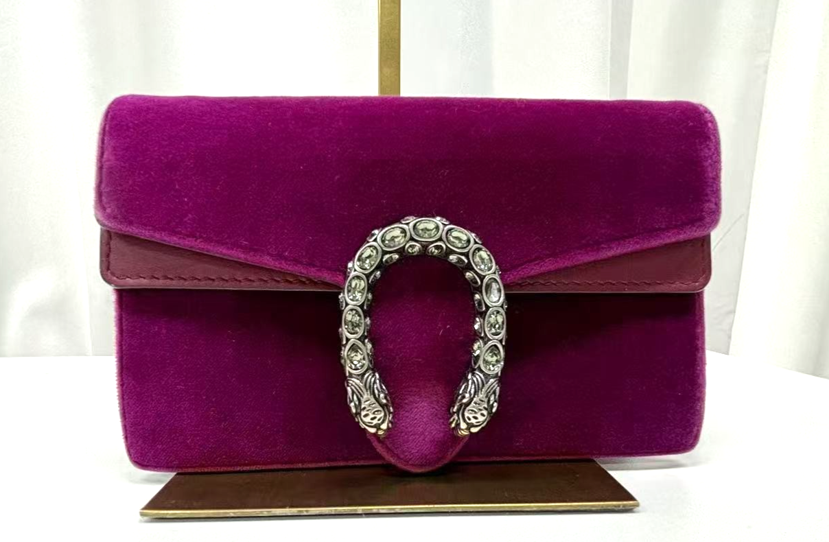 GUCCI Dionysos mini purple suede crossbody bag