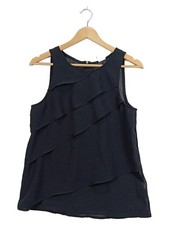Vero Moda Bluzka damska Czarna rozm. 38 M Bez rękawów Falbanka Elegancka