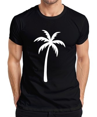 Palm Trees Silhouette Beach Holiday Tropical Island Sea Summer Retro Mens T-Shirt