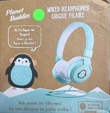 Planet Buddies Wired on ear Headphones V2 - Pepper Penguin