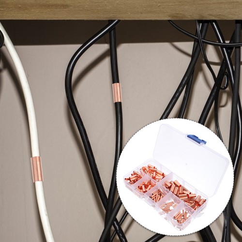 Rosy Copper Wire Terminal Blocks 250Pcs Durable Crimp Cable Connector for Home - Afbeelding 5 van 12