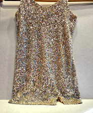 Sequins Cami Women's Party Top Adjustable Straps Quality Made Lined Small