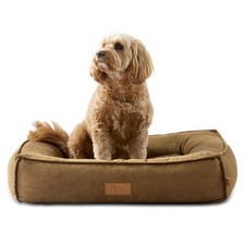 CuddleTown Cozy Bolster Pet Bed, Ribbed Corduroy Texture, Machine Washable Co...