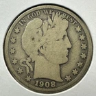 1908-D 50C Barber Half Dollar, Contains 0.3617oz of SILVER (88253)