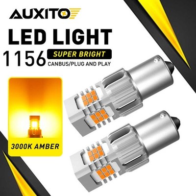 2X AUXITO 7506 1156 BA15S Amber Rear Turn Signal LED Light Bulb Anti Hyper Flash