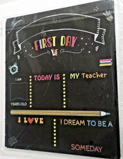 Double-Sided First Day of School and Last Day of School Chalkboard Sign, 12 x 10