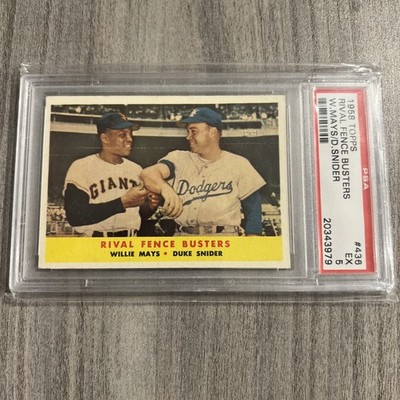 1958 Topps - Willie Mays, Duke Snider #436 PSA 5