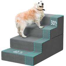 Large Dog Stairs for High Beds - Extra Wide Pet Steps for Large Dogs to Get on T
