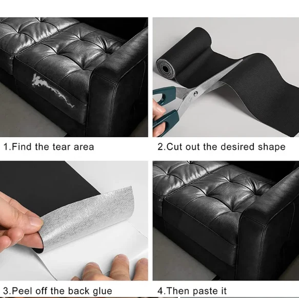 Parche autoadhesivo cinta de reparación de cuero para asientos de coche sofá chaquetas parche Foto 3 de 4