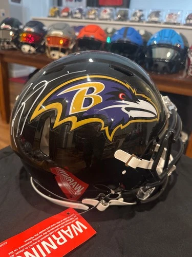 Ray Lewis Autographed Baltimore Ravens Full Size Authentic  Helmet Beckett COA