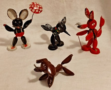 RAR-4x DDR Kronkorken KUNST- Maus,Hund,Fuchs und Elster selten Handarbeit