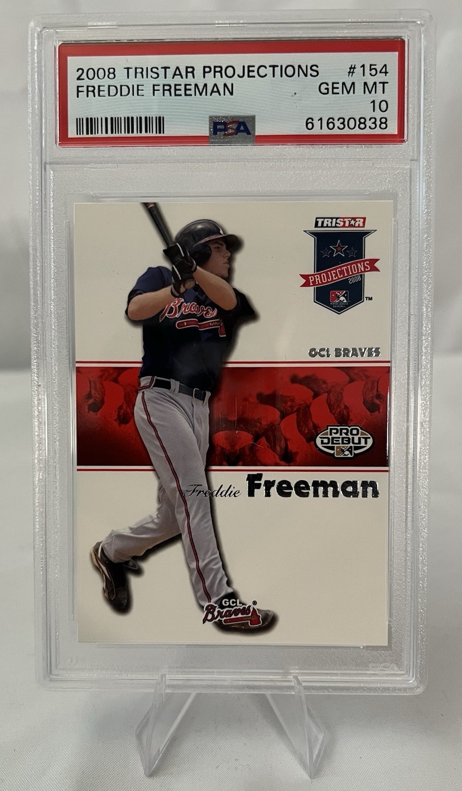 2008 TRISTAR PROjections #154 Freddie Freeman RC PSA 10 Graded GCL Braves