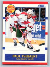 1990-91 Score American #406 Paul Ysebaert New Jersey Devils Rookie Hockey Card. rookie card picture