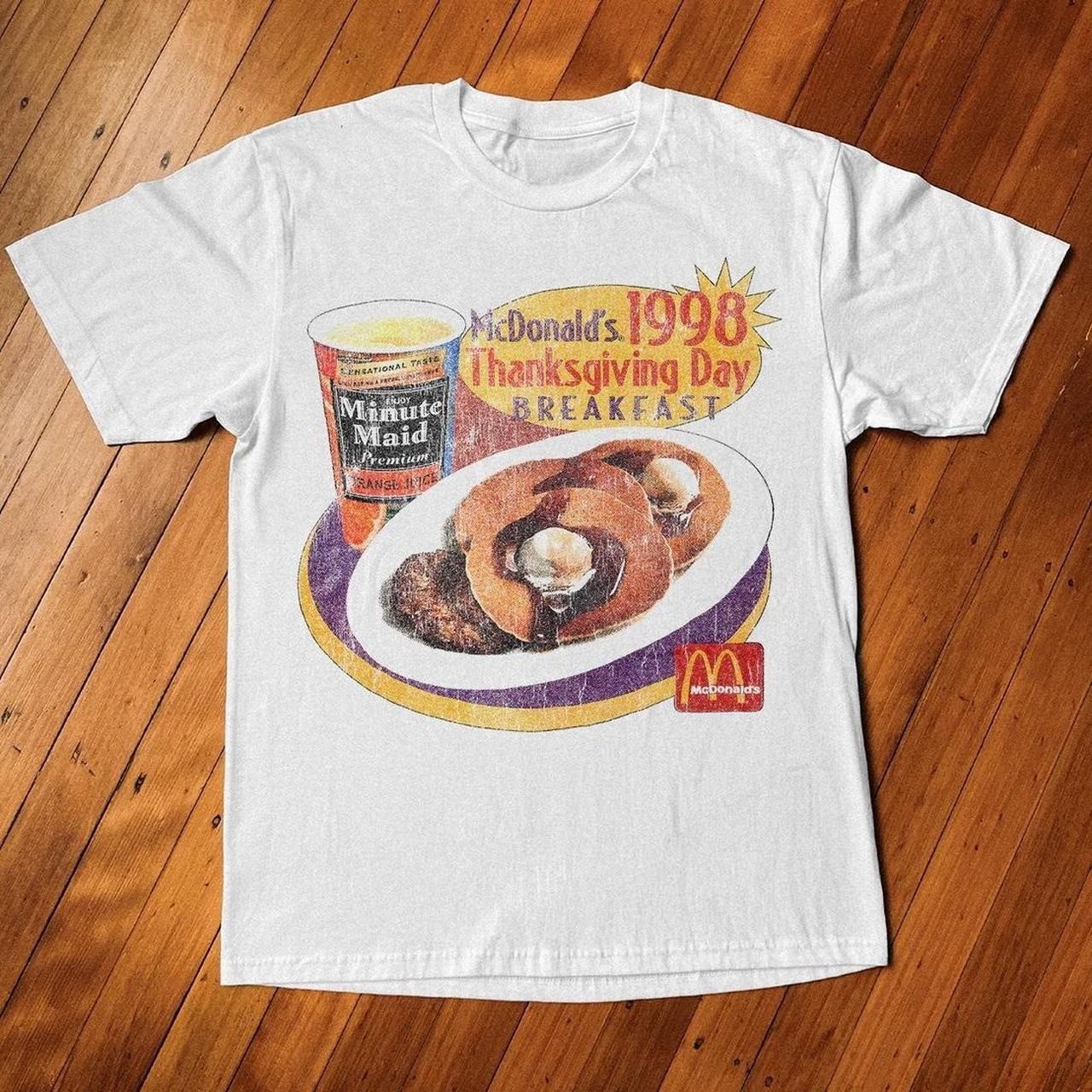 1998 McDonald's Thanksgiving Day Breakfast RETRO GRAPHIC UNISEX T-SHIRT S-5XL