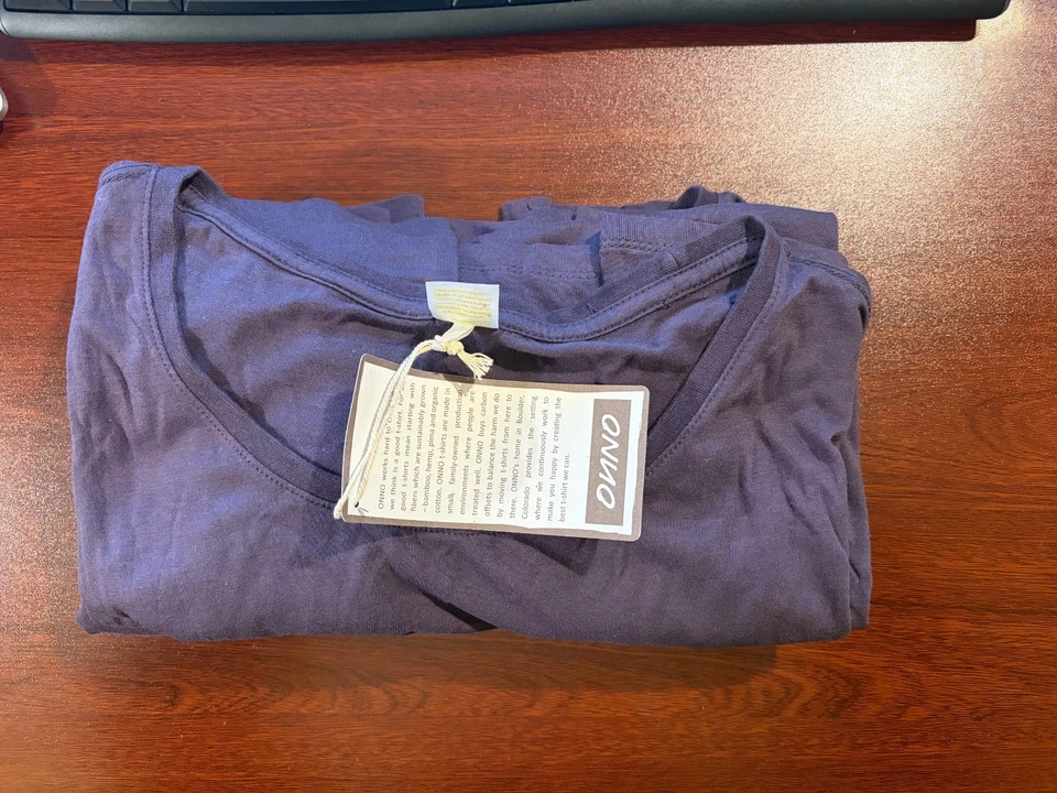 Camiseta para mujer Onno manga corta bambú púrpura sucio XLarge Foto 2 de 3