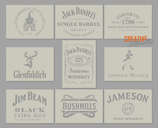 Whisky Schablonen | Wandbild | Premium 190 Mikron Mylar | A5-A1 Größen | Wiederverwendbar