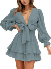 Dokotoo Dresses for Women 2026 Casual Summer Sexy V Neck Ruffle Elegant Long ...