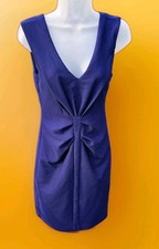 EXPRESS Bodycon Gathered Black V-Neck Sleeveless Dress Women's Size 6