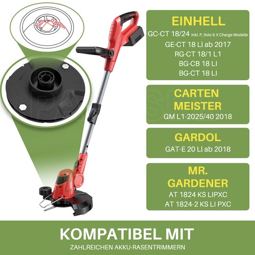 MOLIHUA Metallmesser Ersatzmesser Set für Einhell GE-CT 18 LI Akku Rasentrimmer - Bild 4 von 13