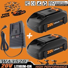For WORX 20V MAX Extend Lithium Battery or Charger 20 Volt WA3520 WA3525 WA3575