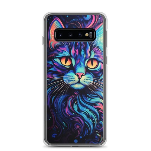 Blacklight Styled Cat Samsung Cell Phone Case - Picture 2 of 16