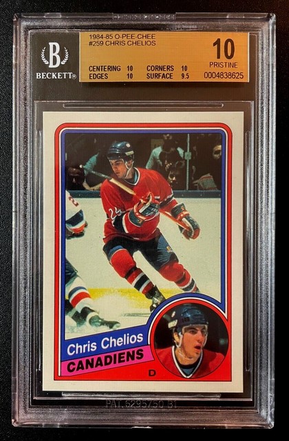 1984-85 OPC O-Pee-Chee Chris Chelios #259 Rookie HOF Beckett BGS 10 Pristine
