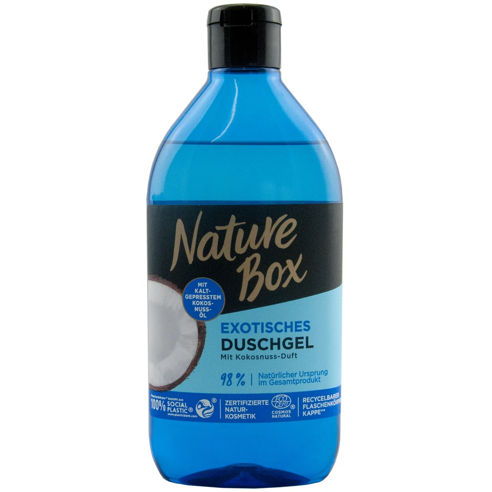 Nature Box Duschgel mit KOKOSNUSS ÖL 1 x 385ml Vegan frei von Parabenen - Bild 1 von 1