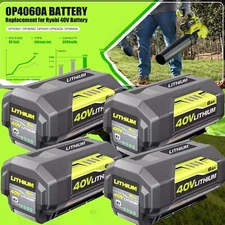1/4Pack For Ryobi 40Volt 6.0Ah Battery Lithium ion OP4050 OP40501 OP40602 w/LED